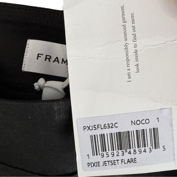 New! Frame The Jetset Flare Black Jeans - Size 1 - Picture 5 of 7